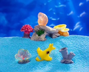 Détail de paysage d'aquarium coquillage corail miniature en résine pour la déco DIY.