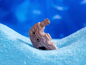 Ornement d'épave d'aquarium en résine micro paysage décoration de réservoir détail.