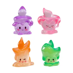 Mini Figurine de Bougie en Résine d'Halloween Mignon Dessin Animé Cire Fondue Ornement de Bureau Micro Paysage Accessoires de Sac Surprise