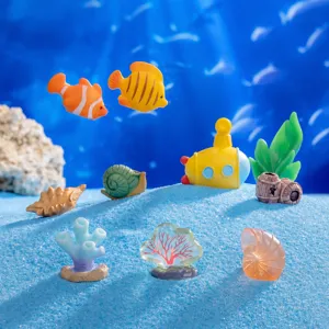 Ornements miniatures marins en resine pour aquarium DIY micro paysage decoration.