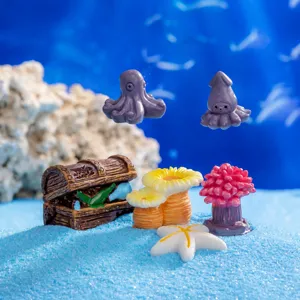Miniatures en résine animaux de l'océan et coraux pour aquarium de poissons décoration micro-paysage