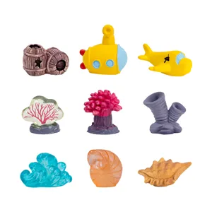 Mini aquarium ornements en resine set, mignon mer theme aquarium paysage deko pieces.