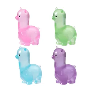 Figura di Alpaca in Resina Luminosa al Buio Statua di Animale Miniatura Decorazione da Tavolo per Micropaesaggio