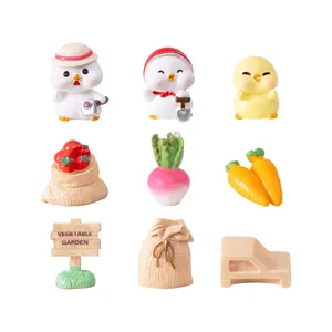 Miniatur Süßes Küken Harz Figur Gemüsegarten Bauernhof Mikrolandschaft DIY Handwerk Ornament Desktop Dekor