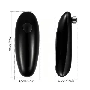 Abrelatas eléctrico negro automático borde liso dispositivo de cocina tamaño 17cm