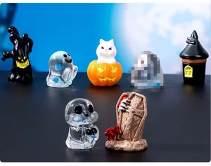 Halloween micro paesaggio resina ornamenti fantasma zucca miniatura decorazioni set