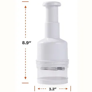 Hand press vegetable chopper garlic masher manual kitchen tool for onions and food prep 8.9 inch
