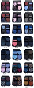 Men's business formal tie gift box set, elegant jacquard necktie and pocket square.