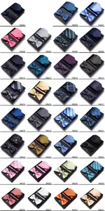 Conjunto de corbata pañuelo gemelos de boda de negocios para hombre caja de regalo