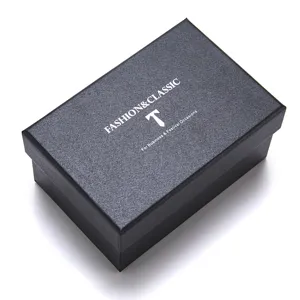 Men's gift box packaging dark grey textured box for business ties accessories presentation