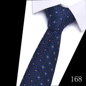 Men's classic blue jacquard polka dot necktie business wedding formal suit tie accessory