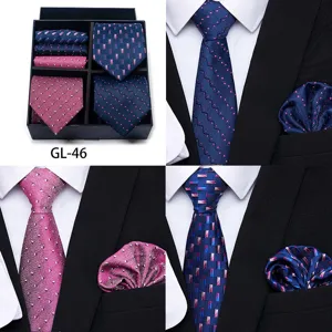Men's business formal jacquard tie gift box set for wedding groom and office wear