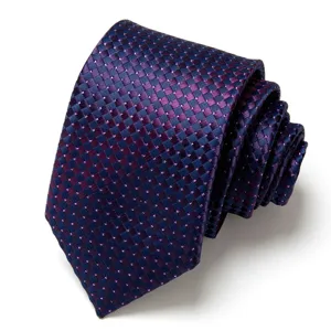 Men's business formal jacquard woven tie, arrow shaped purple blue wedding necktie accessory.