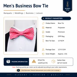 Men's stylish business wedding party star jacquard polyester silk bow tie detail view