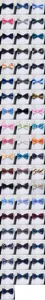 Details of various jacquard polyester bow ties with stripes, dots, and geometric patterns.