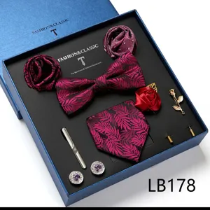 Luxe heren pak accessoire set vlinderdas pochet manchetknopen dasclip broche geschenk