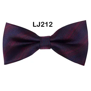 Classic blue and red jacquard bow tie detail shot, exquisite woven texture for men wedding.
