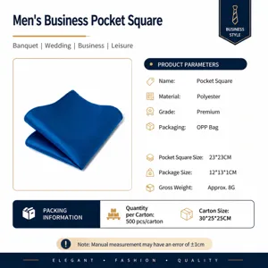 Pañuelo de bolsillo de seda azul para hombre traje de negocios elegante accesorio de traje
