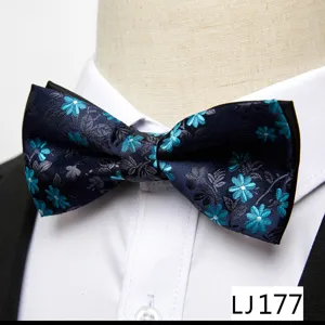 Nœud papillon jacquard floral classique pour hommes, mariages, affaires et soirées.
