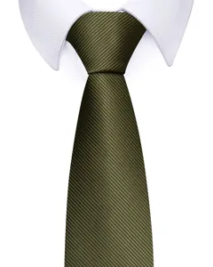 Grüne Krawatte mit Twill-Struktur Detail, klassische einfarbige Krawatte für Business.