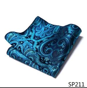 Heren blauwe paisley pochet zakdoek elegante business pak accessoire voor heren
