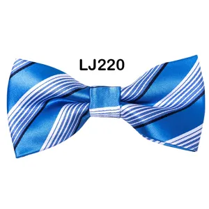 Men's blue and white striped bow tie classic business wedding party fashion necktie item
