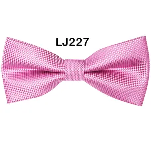 Pink jacquard polyester silk bow tie detail, ideal for men wedding and business party wear.