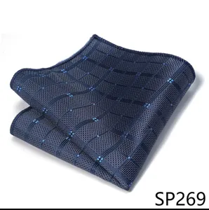 Pañuelo de bolsillo para hombre azul marino a cuadros accesorio formal de boda novio