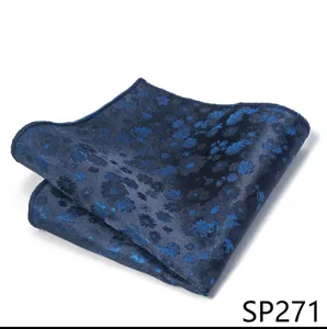 Pañuelo de bolsillo azul marino con flores para hombre accesorio de traje boda.
