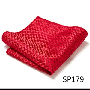 Men red pocket square handkerchief classic square pattern business formal wedding accessory detail