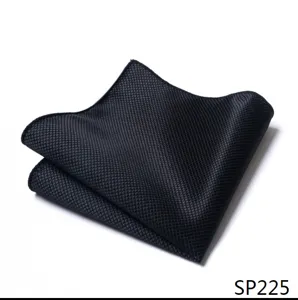 Zwarte gestructureerde pochet voor heren, elegant suit accessoire en zakdoek voor formele kleding.