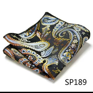 Men paisley pocket square detail closeup, business formal handkerchief, elegant wedding accessory.