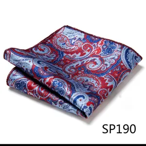 Men's silk feel paisley pocket square handkerchief for formal business suit accessories detail.