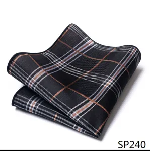 Heren mode geruite pochet zakdoek pak accessoire vierkante sjaal detailweergave.