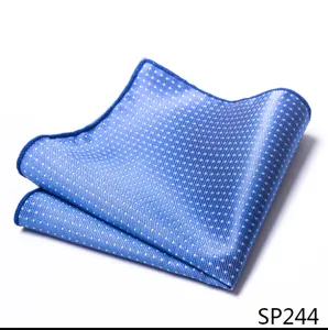 Heren blauwe stippen zakdoek stijlvolle pochette voor pak kostuum accessoire mode