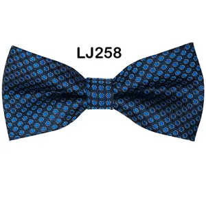 Classic blue patterned men's bow tie, ideal for business, weddings, and formal events.