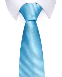 Helle blaue diagonal gestreifte Krawatte fuer Herren Business Anzug Hochzeit neu