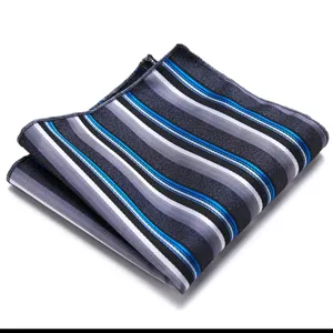 Men formal pocket square handkerchief classic striped business suit fashion accessory