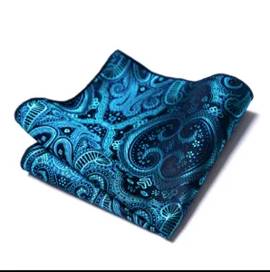 Heren mode blauwe paisley pochet zakdoek pak accessoire formele zakdoek stijl