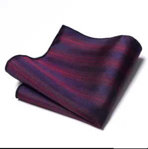Heren elegante gestreepte pochet zijde zakdoek pak accessoire voor formele zakelijke mode