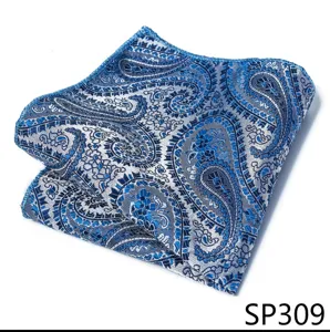 Hombre Azul Blanco Paisley Pañuelo de Bolsillo Traje Accesorio Boda Novio Elegante Estilo