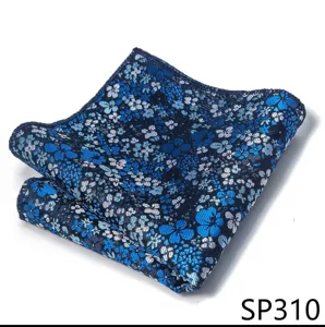Pañuelo de bolsillo para hombre azul marino floral traje boda fiesta accesorio