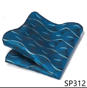 Pañuelo de bolsillo azul para hombre traje elegante diseño de ondas accesorio de boda formal