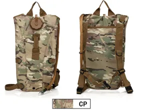 Taktischer Kamuflagen-Trinkrucksack fuer Outdoor-Radfahren, Wandern und taktische Einsaetze.