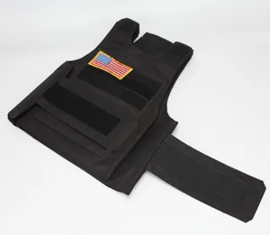 Black tactical vest for outdoor CS training, multi-functional gear with molle webbing.