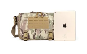 Camouflage tactical messenger laptop bag for outdoor camping, cycling and durable shoulder use.