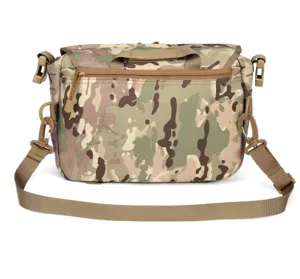 Multifunctional camouflage tactical messenger bag for outdoor camping, cycling, and laptop.