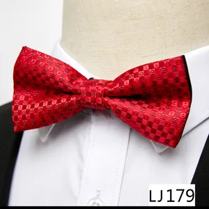 Nœud papillon rouge classique à motifs pour hommes, cravate jacquard élégante.