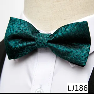 Nœud papillon homme vert foncé en jacquard polyester pour mariage soirée formelle