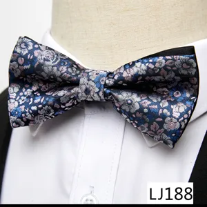 Nœud papillon rétro en jacquard polyester pour homme, idéal mariage et soirée formelle.